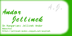 andor jellinek business card